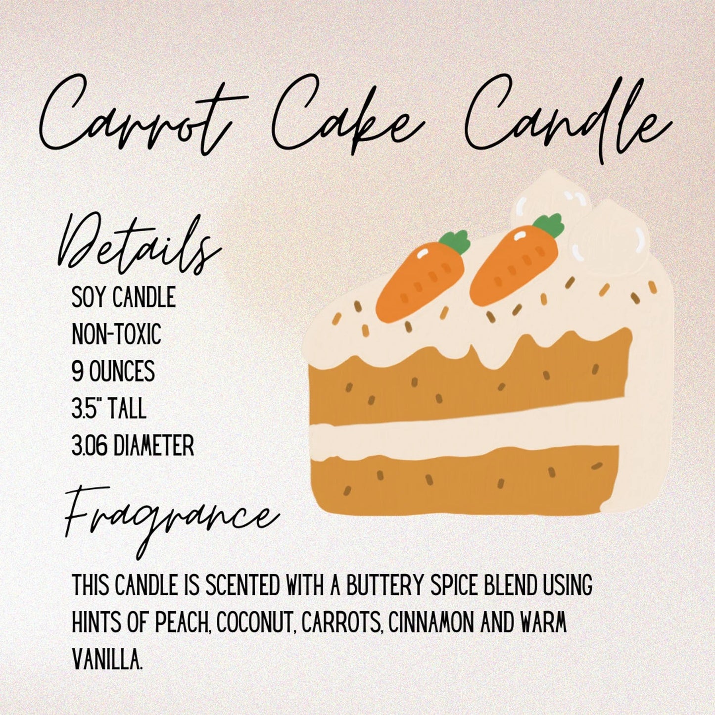 Carrot Cake Dessert Candle