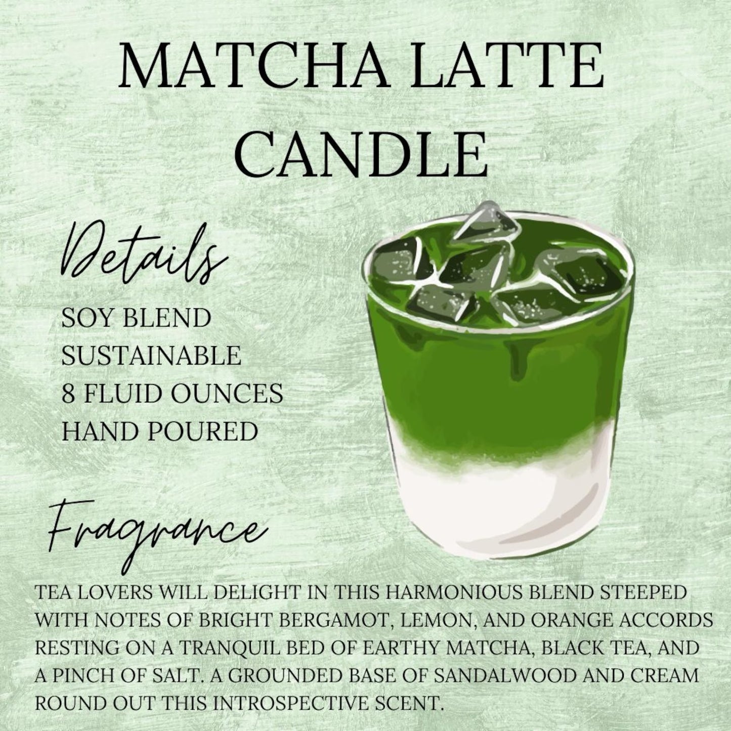 Matcha Latte Candle - Personalizable